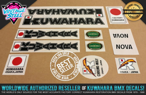 Factory Correct 1983-Late 1983 Kuwahara Nova BMX Decal Stickers
