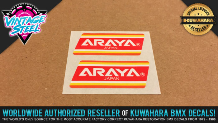 Factory Correct Araya SE Rim & Wheel BMX Decal Stickers