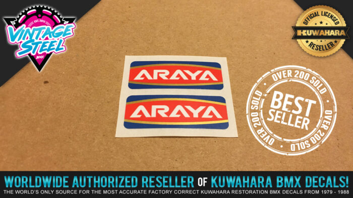 Factory Correct Araya Rim & Wheel BMX Decal Stickers