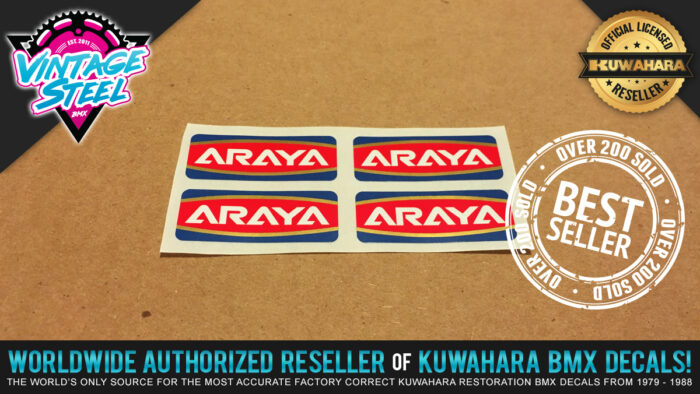 Factory Correct Araya Rim & Wheel BMX Decal Stickers