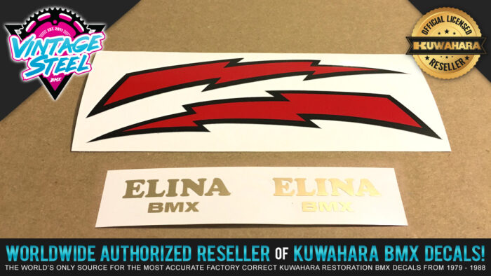 Factory Correct Taihei Elina Lightning Bolt BMX Seat Decal Stickers